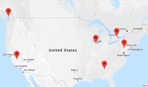 6 Fully-Optimized National Distribution Centers on Map