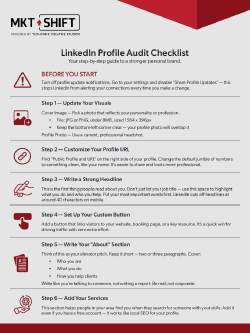 D&H - Template: Your Step-by-Step LinkedIn Audit Guide: Optimize Your Personal Brand